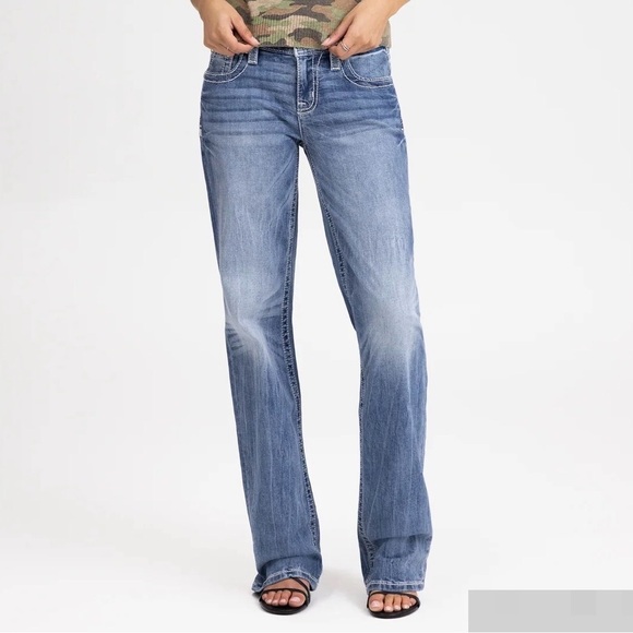 Miss Me Gone Mayhem Slim Wide Mid Rise Sz 29 x 34 - Picture 3 of 11